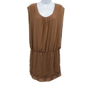 Myan Beaded Gatsby Sleeveless Fitted Sheath Mini Dress